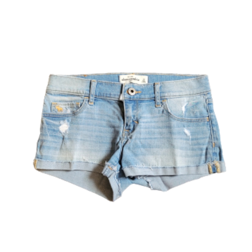 Girls Abercrombie Distressed Light Wash Jean Shorts Size 14